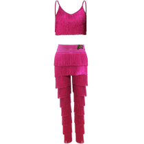CONNY Latin dance tassel pants top suit womens dance performance costumes dance practice training clothes slimming