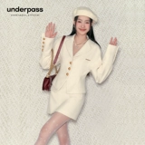 Оригинальный дизайнерский белый бежевый корсет, комплект, с акцентом на бедрах