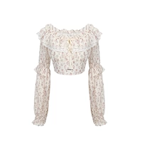 Бежевые цветочные топы отправляются в течение 7-15 дней