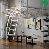 Loft aerial ceiling Small apartment Space-saving hanging Wrought iron elevated bed Hammock wall-hanging bed sheet Double bed for two people