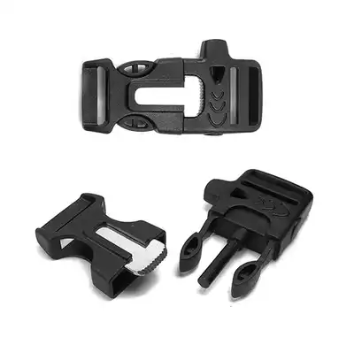 Plastic steel lightweight butterfly buckle Multi-function whistle Flintstone buckle Webbing Umbrella rope Bracelet weaving accessories