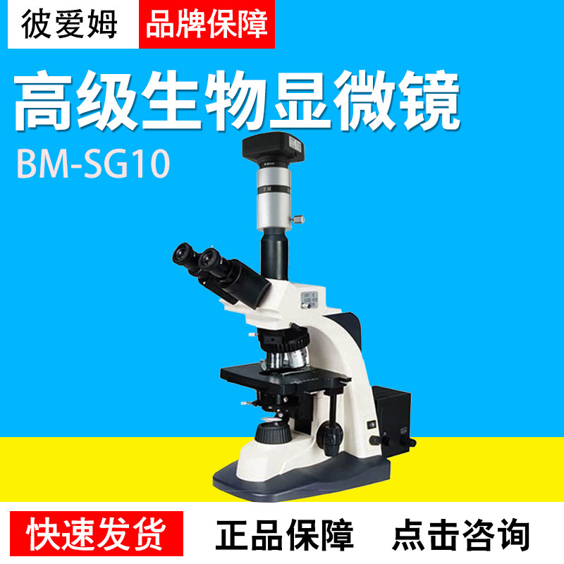 上海彼爱姆BM-SG10三目生物显微镜40-1600倍实验室用无限远物镜