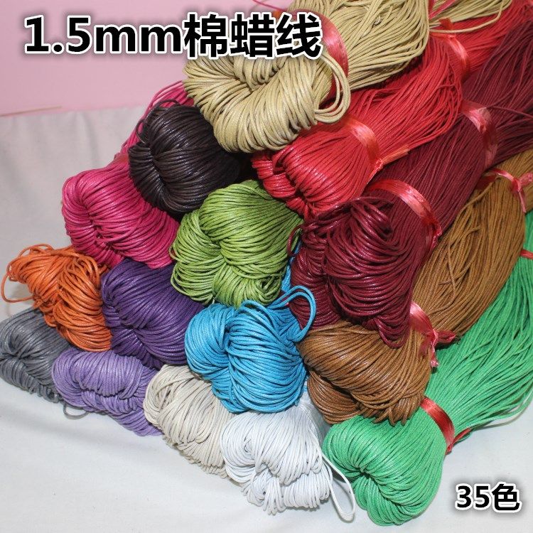 Diy handmade beaded material 1 5 multicolor wax thread cotton thread wax rope accessories accessories 70 meters color tag thread
