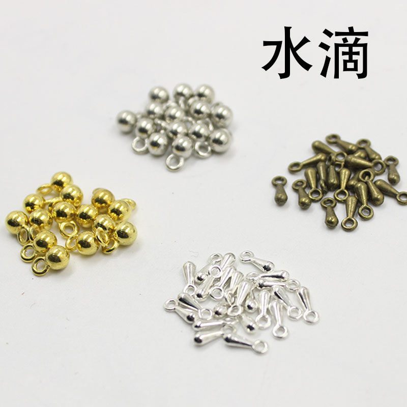 DIY Handmade Ornament Material Zinc Alloy Round Drop Copper Small Drop Alloy Hand-made Necklace Making Material
