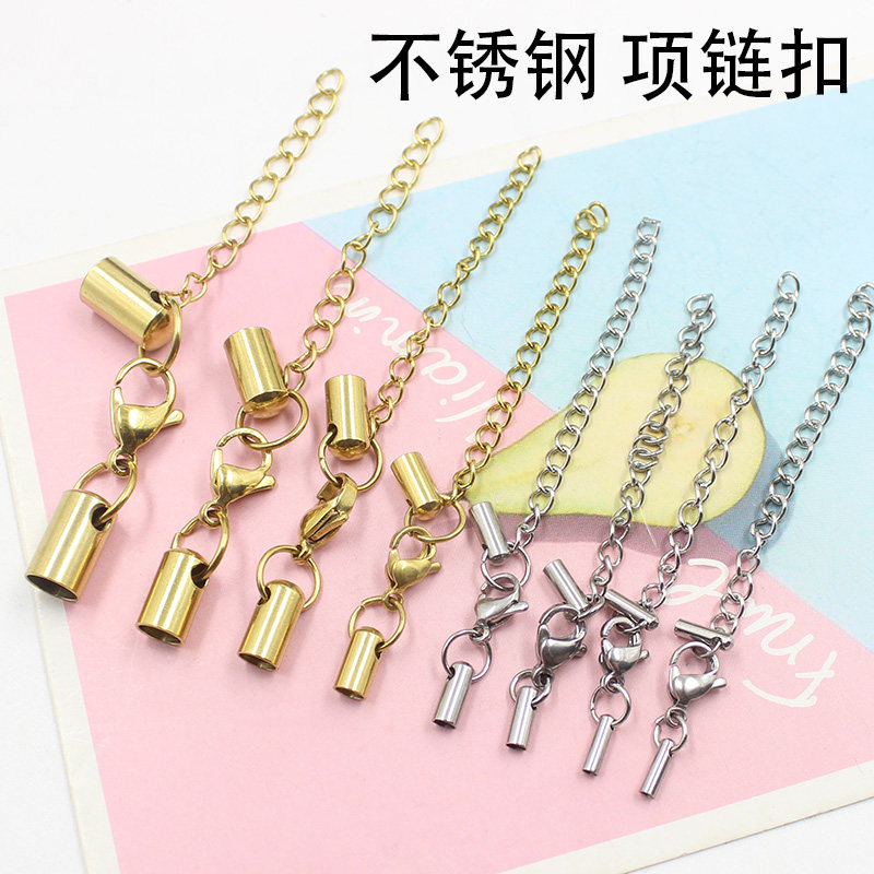 DIY Stainless Steel Ornament Accessories Snake Head Hanging Bucket Lobster Buckle Assorted Hand-made Necklace Leather Rope head connector Connection