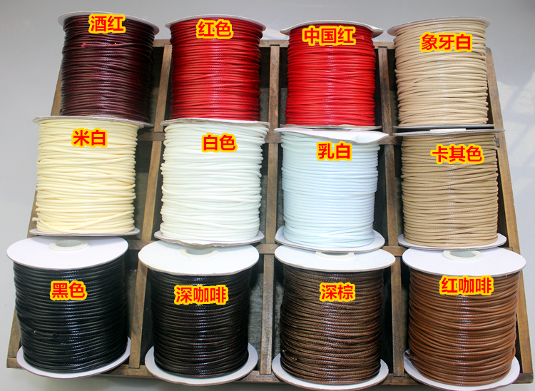 Tự dệt 1mm nhập khẩu Hàn Quốc sáp dây sáp sáp dây sáp Hàn Quốc dây da đan tay dây bện vật liệu - Vòng đeo tay Clasp vòng đá phong thủy