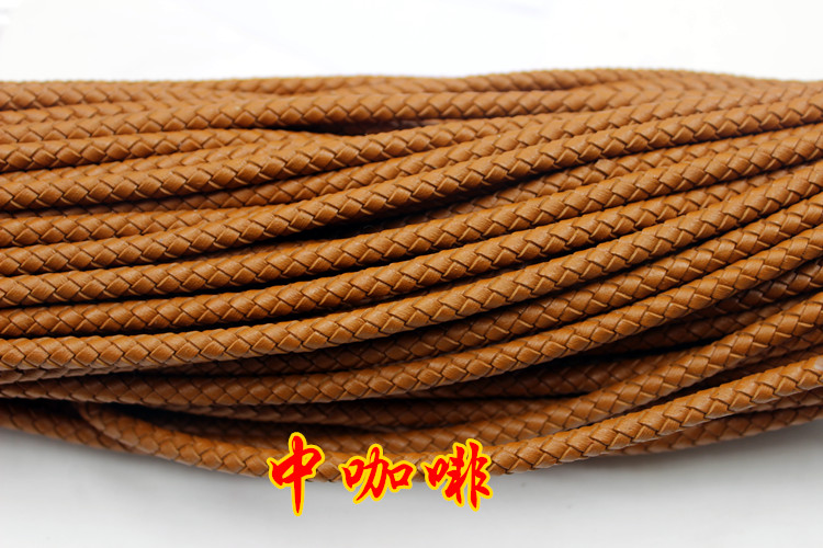 DIY dây da nhập khẩu Zhou Jiapi dệt dây da da Vòng đeo tay da 6 mm mm Dây da DIY - Vòng đeo tay Clasp vòng thạch anh tóc vàng