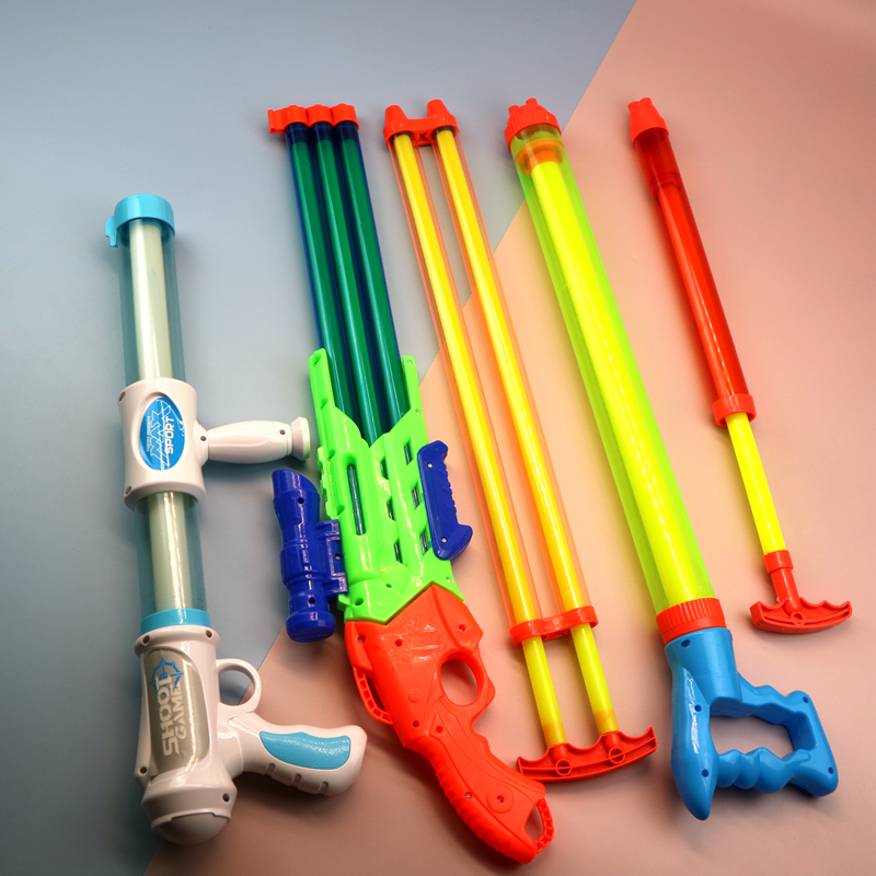 Children's pull-out water guns high-pressure water jet beach beat water battles Drift large capacity male girl syringe double-tube toy