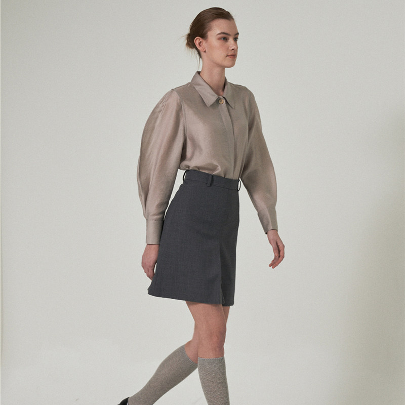 Korean ged suit skirt two-piece western style solid color shirt skirt casual professional suit female autumn 2022