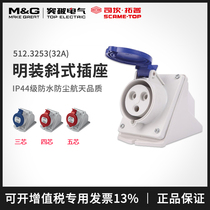 Breakthrough SCAME Scantop IEC309 industrial plug 512 3253 32A surface mount connector