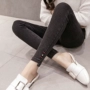 Quần legging nhung nữ mặc mùa thu đông 2018 mới quần denim giả màu đen phiên bản Hàn Quốc cao eo là quần lửng quần ống suông nữ đẹp