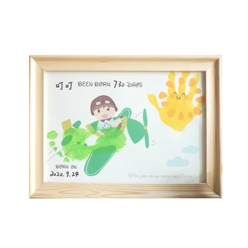 Самолет, памятные отпечатки рук, художественная роспись из натурального дерева, подарок на день рождения, «сделай сам»