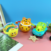Baby hand rattle newborn baby toys to appease boys 0-1 years old 6 months above four months can bite 3 teething gum