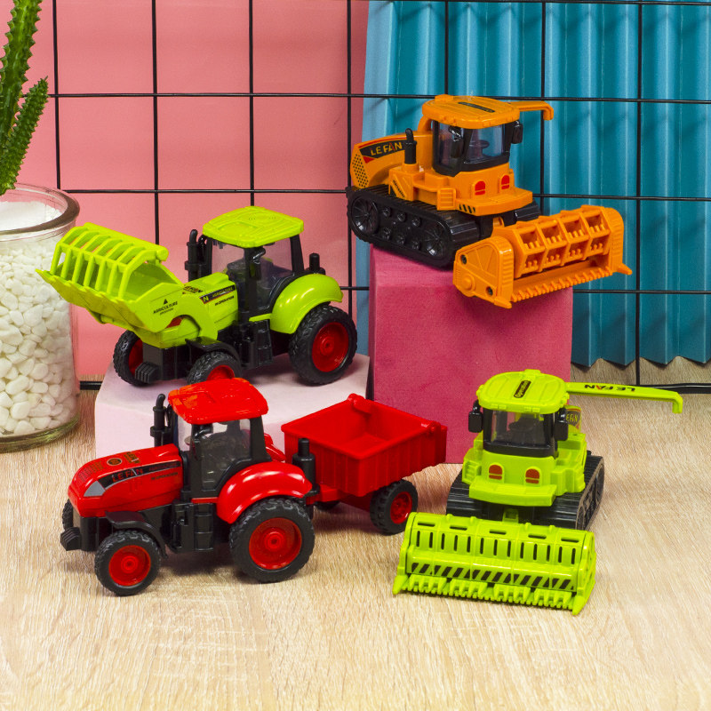 Children's inertial farmer car toy car cross-road car large engineering vehicle package transport truck excavator truck boy