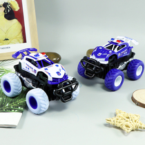 Inertial off-road vehicle childrens simulation toy car car four-wheel drive alloy deformation police car toy suit boy