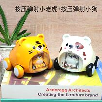 Baby childrens toy car big number Inertial Press Ejection Car Animal Small Car Boy Toy Puzzle 2-3 years old