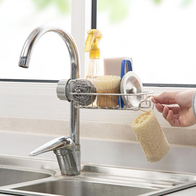 Kitchen Stainless Steel Tap Shelf Obliterator Draining rack Home Free Punch Containing Vinzer Sink Containing shelf