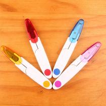 348 Sewing Fabric DIY Tools Cross Stitch Small Scissors to Cut Threads Colored Plastic Handle Spring Yarn Scissors for Making Bags