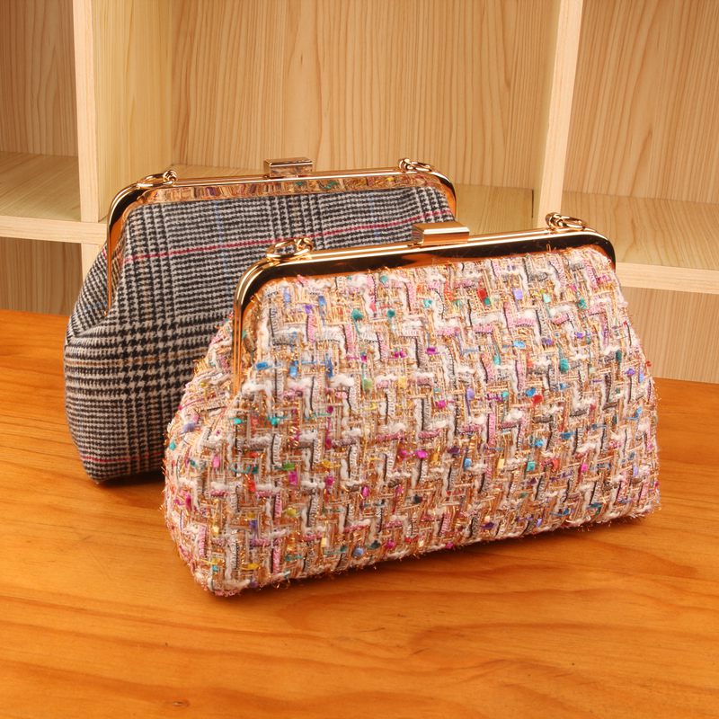 Small fragrant wind plc. 20 square head glossy surface diy handmade mouth gold bag material bag free of cut and iron new product