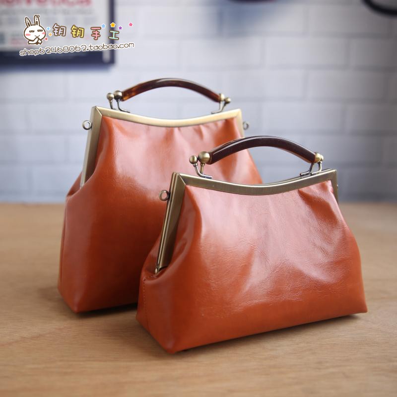Key Key Handmade Oil Wax Peel Cloud Glue Carry Handout Gold Bag Diy to make the mouth gold material Package semi-finished product of the bag