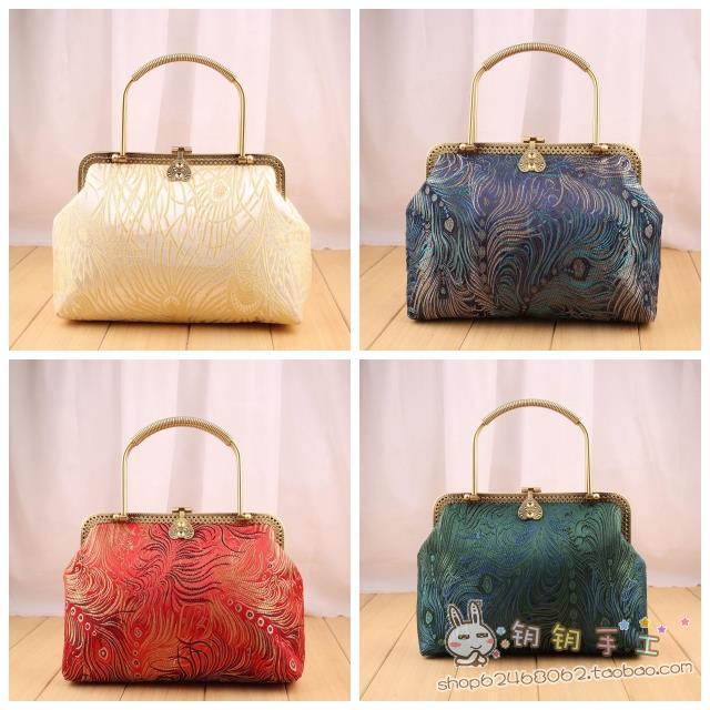 Key key handmade cheongsam bag 20 5cm square wire wrapping double hand gold bag diy material bag