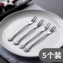 Creative cartoon fruit fork set ceramic stainless steel small fork sweet mouth fork cute portable fruit sign cake fork