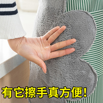 Kitchen apron female fashion can wipe hands waterproof and oil-proof work clothes male cute waist household cooking cover adult