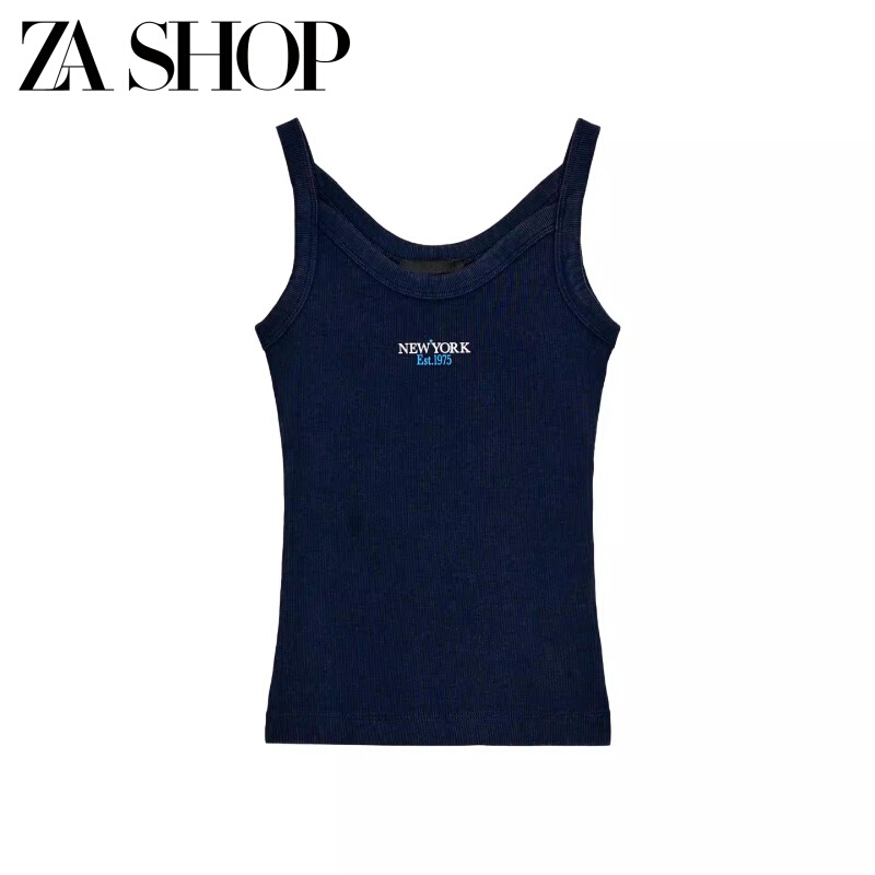 2026 Spring New Women's Sleeveless Round Neck Slim Fit Printed Ribbed T-Shirt Jogging Pants 4174029 4174027