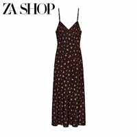 2026 spring and summer new women's backless V-neck suspender flower print long skirt lingerie style dress 2587051