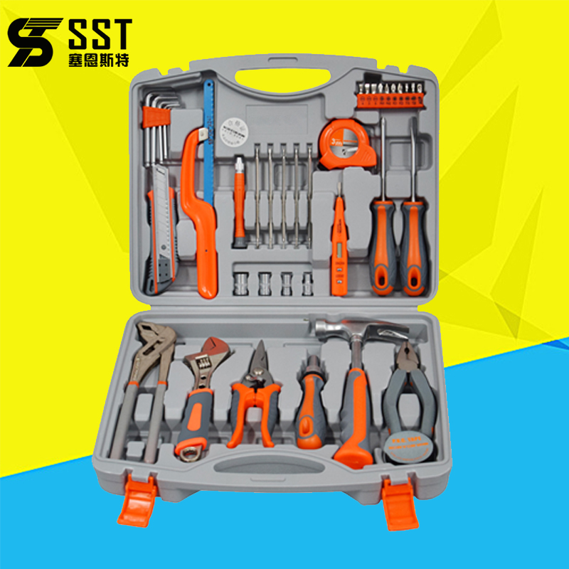 High-end practical household tool set manual hardware toolbox full set of tools nozzle pliers wrench hammer set