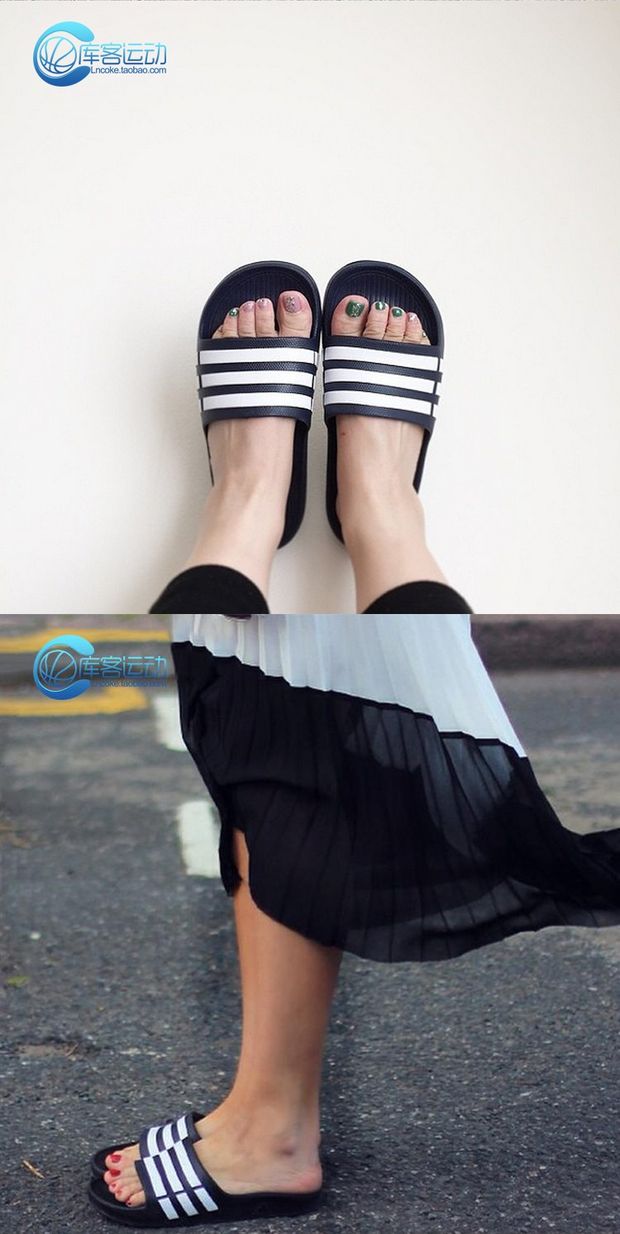 Kurdish F Adidas Giày nam và nữ Adidas Dép màu đen và trắng Dép thể thao Adi G15890 G15892 dép bitis