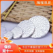 Handmade round coin foot silver 999 sterling silver coin baby shock face scraping egg with hole investment pendant