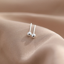 Foot silver 990 sterling silver earrings 3mm bean ear studs hypoallergenic pair