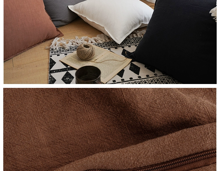 Phong cách Bắc Âu B & B sofa bed cushion cushion / back Màu cà phê xám và trắng đơn giản mẫu phòng cotton và gối lanh - Trở lại đệm / Bolsters