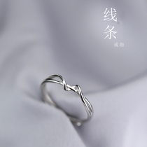 Plain ring ring female niche design Sterling silver cold wind ins tide can be adjusted without fading fashion personality is very simple