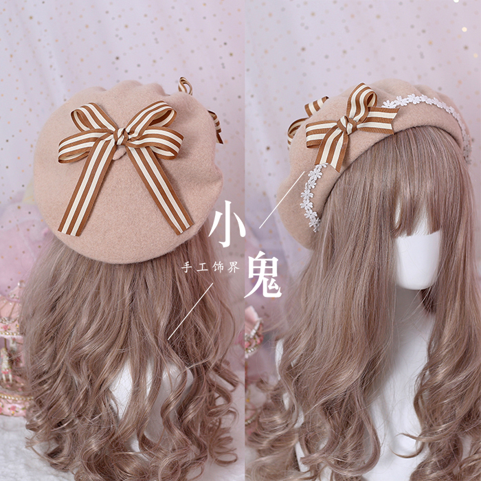 DIY Lolita Hair Accessories Cute Japanese Kawaii Vintage Gothic Sweet Beret #VX1