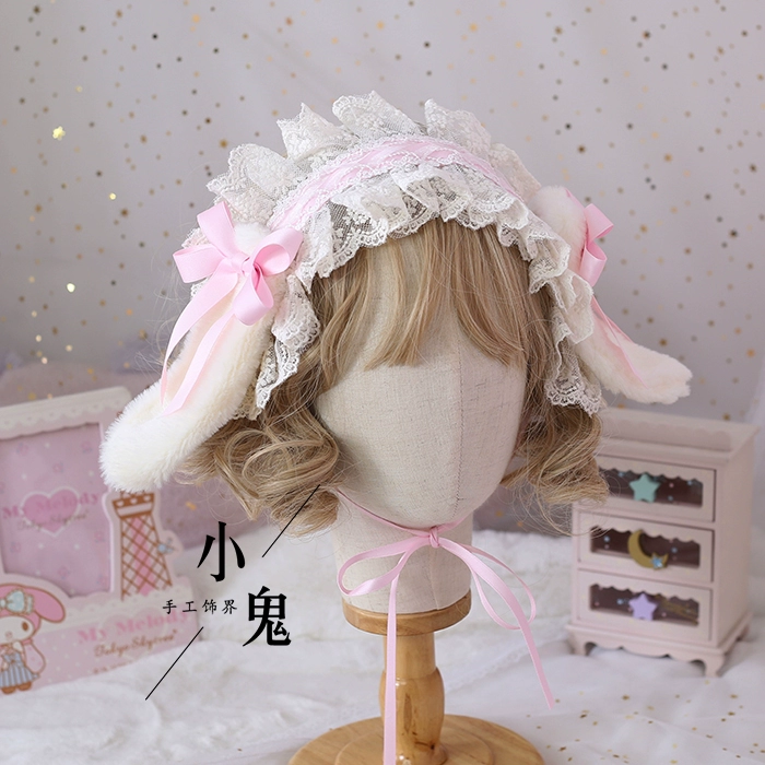 Cosplay&ware Handmade Plush Lop Ear Detachable Hair Band Soft Girl Kawaii Bunny Lolita Lace Bowknot Headwear Kc Accessories -Zentai shop online O1CN01Ljabpm1ggMZ15Sh9e !!475114171.jpg