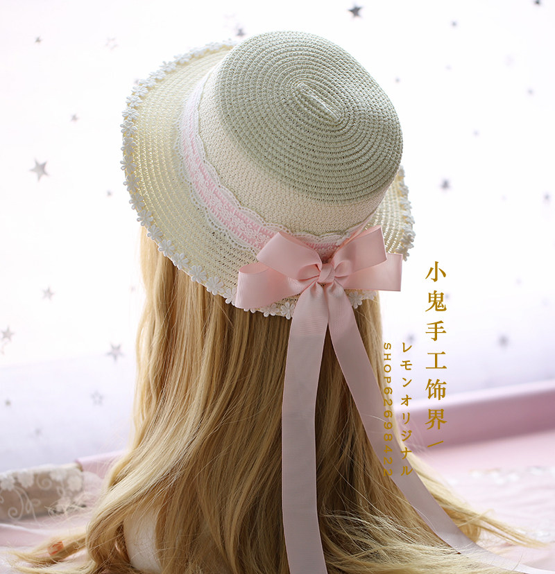 Vetements Accessoires Lolita Bow Kawaii A Faire Soi Meme Sweet Chapeaux De Paille Japonais Fille Elegant Quotidien Handwork K9 Chapeaux Filistini Cz