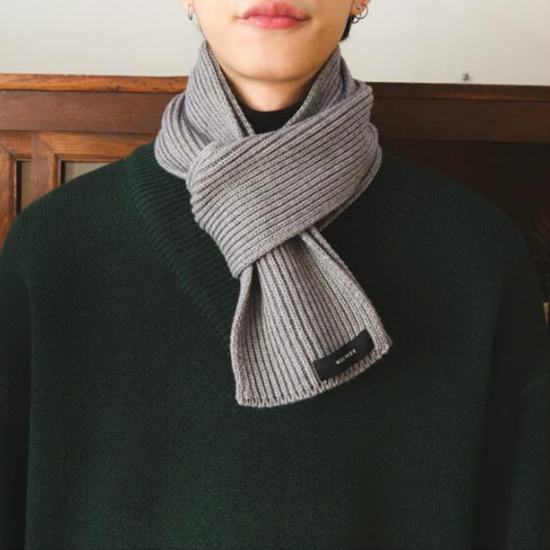 Scarf Men's autumn Winter Han version 100 hitch a brief warm young man student Chauding wool suede Neck Pure Color Upscale Short