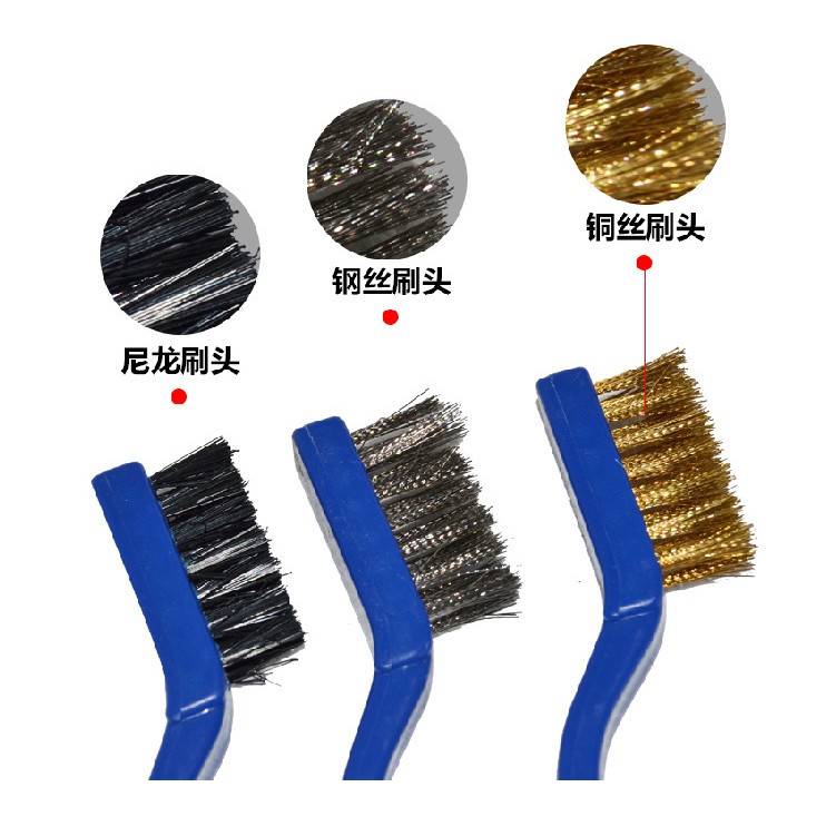 Automotive cleaning brush tool edge crack brush toolkit for brush wire brush toolset set