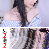 Summer exposed sexy lace mesh ruffle transparent shoulder strap invisible belt non-slip non-slip underwear breast strap