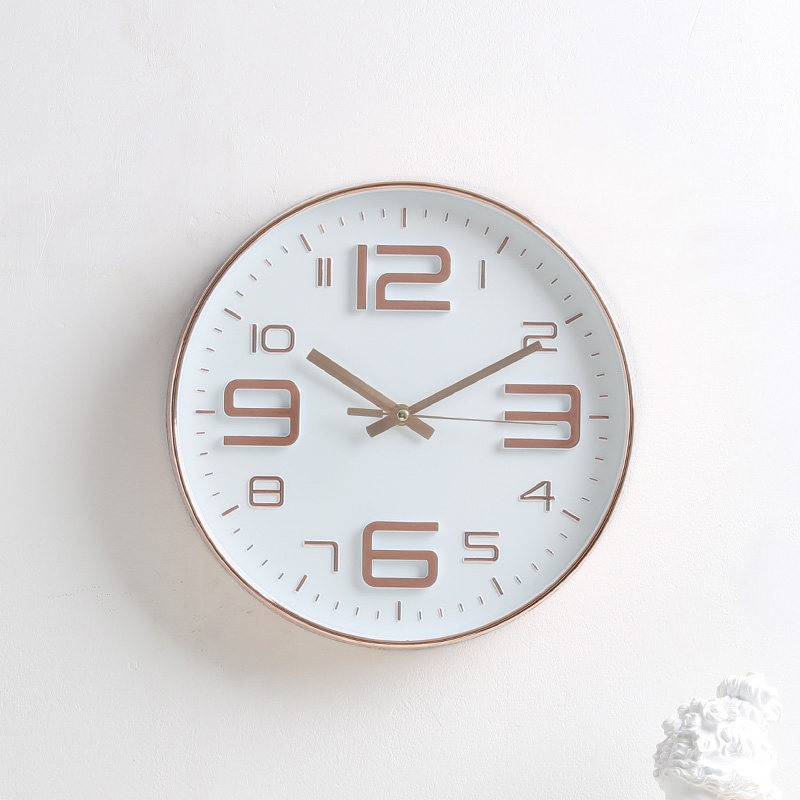 Nordic Living room Creative Clock Bedroom Wall Home quartz Clock Table Milan Rose Gold mute hanging clock