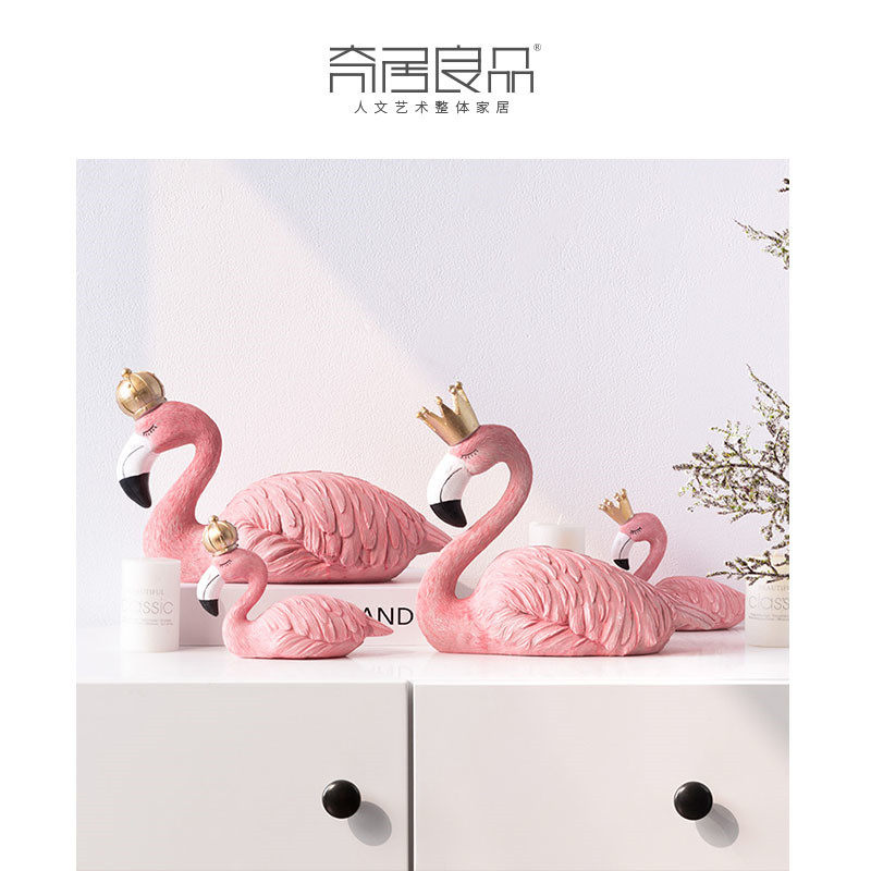 ins Flamingo decoration creative wedding lover gift Living room bedroom net red TV cabinet ornaments Home accessories