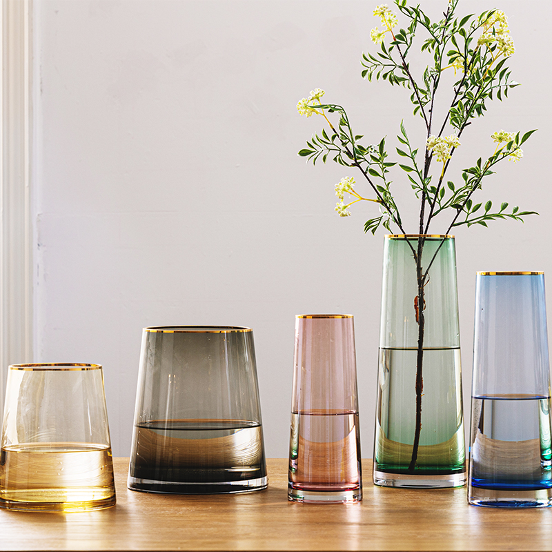 Chicu Liangpint Mook Colour sketch Phnom Penh transparent glass vase modern minimalist living-room decoration florist flower plug