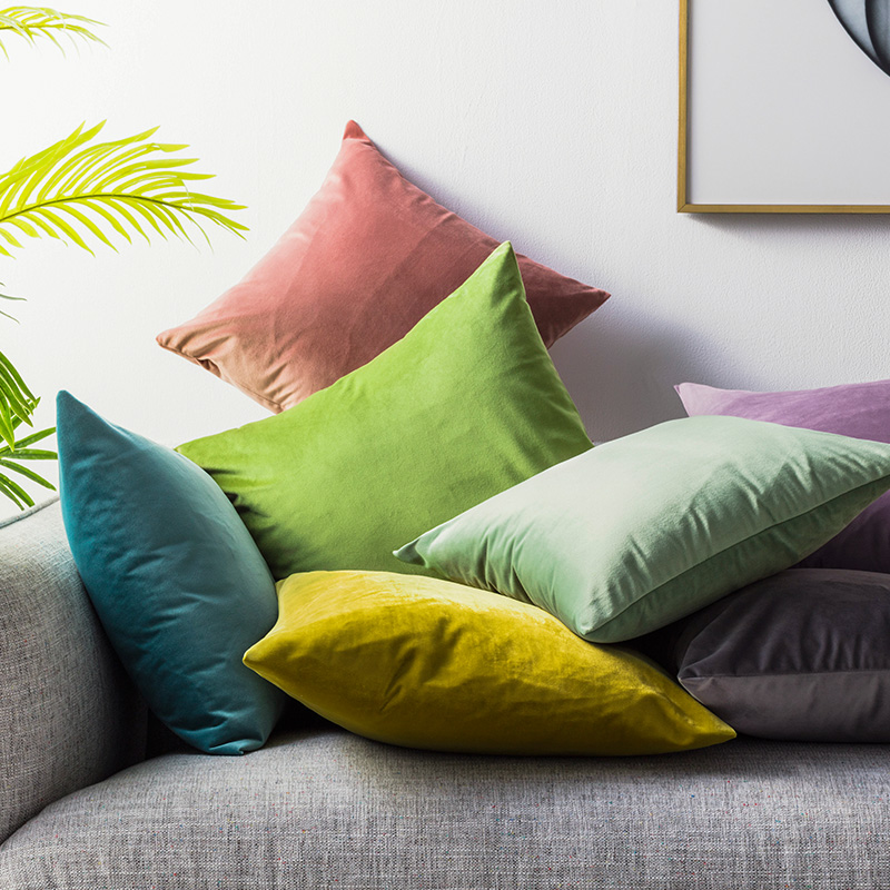 Qijuliang modern velvet solid color simple pillow sofa large cushion bed pillow back cushion