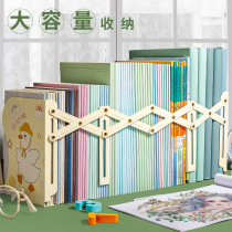 Retractable book stand large cute simple ins multi-function desktop book textbook sorting storage rack artifact student table bookshelf baffle folding and stretching fixed Book stand book holder