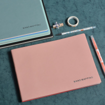 Mind map notebook a4 large horizontal grid book soft leather face book art exquisite simple ins Wind College student entrance examination drawing book b5 drawing sketch graffiti grid book
