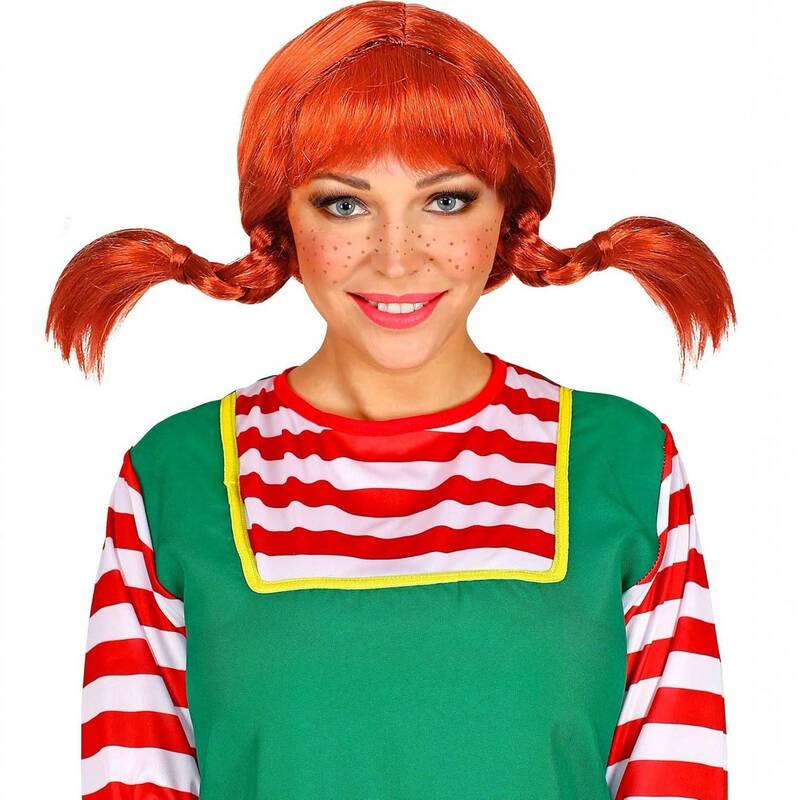 Pippi Longstocking Halloween Cosplay Orange Upturned Braided Wig Pippi Longstocking Halloween Cosplay Orange Upturned Braided Wig
