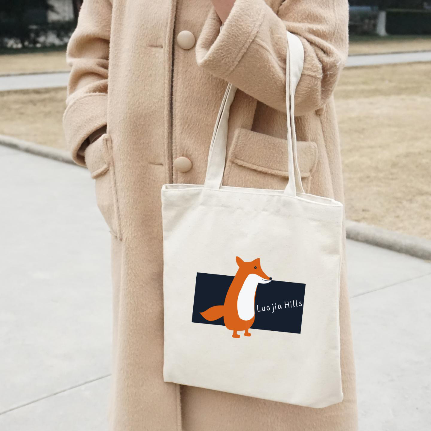 Wuhan University Cultural and Creative Canvas Bag) Original Wuhan University Luojia Mountain Fox One-shoulder Shopping Bag Commemorative Gift
