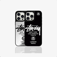 Stussy case — Trendy Fashionable Stussy Logo World Cities iPhone Stand iPhone Case for iPhone 17, 16, 15, 14 and 13
